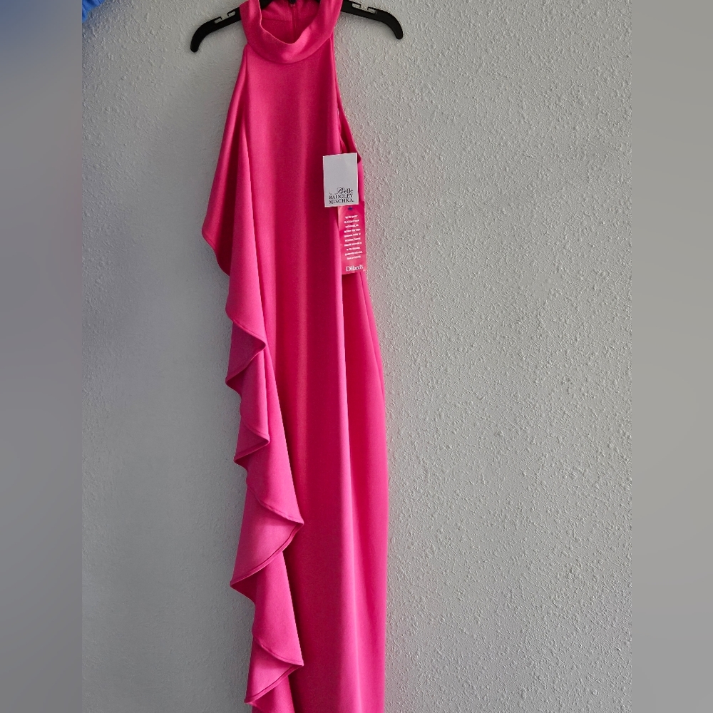 Belle by Badgley Mischka hot pink gown. New with tags attached.